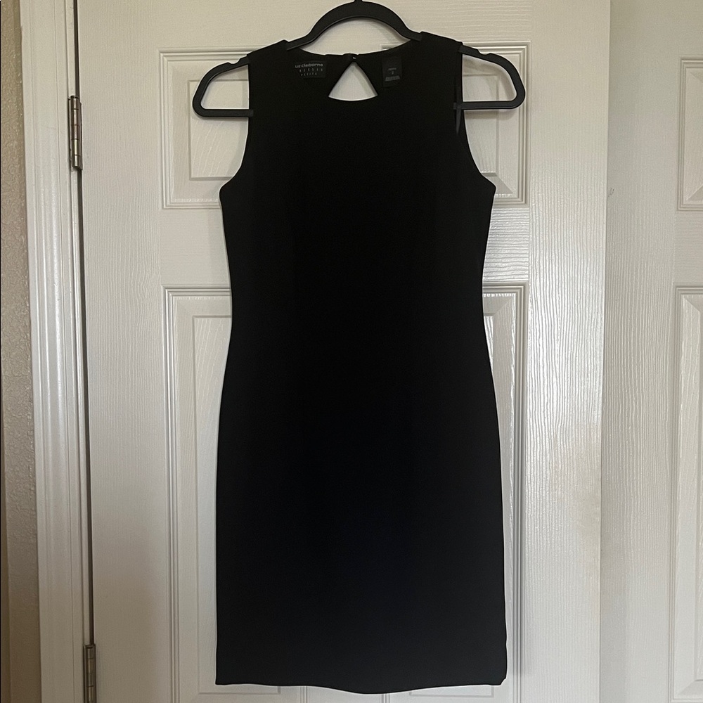Liz Claiborne Black Sleeveless Cocktail Dress 2P Fully Lined